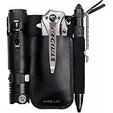 EASYANT Men Leather EDC Organizer Sheath Handmade Tactical Tool Pouch Holster with Belt Clip