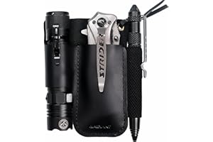 EASYANT Men Leather EDC Organizer Sheath Handmade Tactical Tool Pouch Holster with Belt Clip