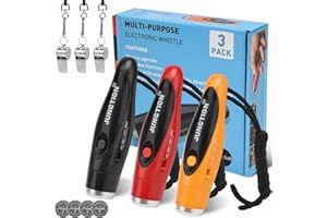 XFLYEE [3 Pack Gift Box] Electronic Whistle, 3 Tone Handheld Electric Whistle with Lanyard, Loudest Outdoor Sport Whistle for Teacher, P.E, Referees, Coaches, Emergency Whistle, Soccer Sports Whistle, Gifts