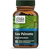 Gaia Herbs Saw Palmetto - Supports Healthy Prostate Function & Urinary Health - Saw Palmetto & Sunflower Seed Lecithin to Support Men's Health* - 60 Vegan Liquid Phyto-Caps (60 Servings)