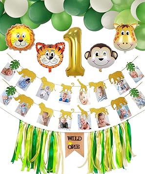 Baby 1st Birthday Decorations Wild One Highchair Banner Safari