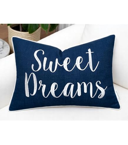 Amazon.com: Rudransha Embroidered Quote Lumbar Pillow Cover
