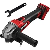 RAYLEEY Cordless Angle Grinder for Milwaukee 18V Battery, 4-1/2 Inch, 8500RPM Brushless Electric Angle Grinder, 3-Speed Gear (Low/Med/High) for Cutting, Grinding, Polishing (Battery Not Included)