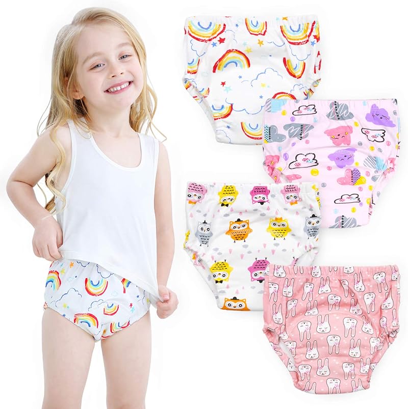 Max Shape Potty Training Pants Girls 2T 3T 4T Rainbow 4 Pack
