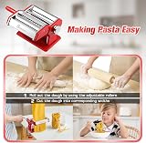 Sailnovo 3-in-1 Stainless Pasta Machine 9 Thickness 2 Width Red view 6