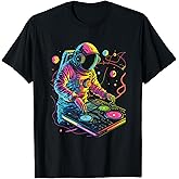Astronaut DJ, DJing in Space, EDM Cool Graphic T-Shirt