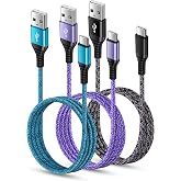 USB C Charger Cable Fast Charging 3 Pack 6ft for iPhone 18 17 16 15 Pro Max | Plus/15 Pro/15, 3.1A Braided Car Cord USB A to USB C Android Phone Power Cord for Samsung Galaxy S24 A54 A14 S23 Ultra S22