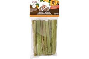 Living World Small Animal Chews - Papaya Stalk Sticks - 10 Pieces