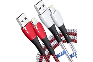 XDXTAP iPhone Charger Cable Braided,[Apple MFi Certified]2 Pack 6FT Fast Charging Lightning Cable,Long USB Charging High Speed Transfer Cord for iPhone 14/13/12/11/X/Max/8/7/6/6S/5/5S/SE/Plus/iPad-Multicolor