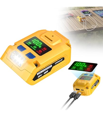 Amazon.com: 100W USB Power Source Adapter Fast Charger for Dewalt