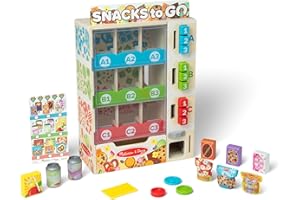 Melissa & Doug Sort, Stock, Select Wooden Vending Machine Play Set, Wooden Toy Play Food for Boys and for Girls 3+