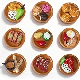Junkin 9 Pcs Miniature Mexican Fiesta Pretend Food Decorations | Mexican Mini Food Set, Dia De Los Muertos Ofrenda Offerings, Accessories for Day of The Dead Altar Arts Craft Party Supplies