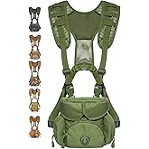 Binocular Harness Chest Pack - Lightweight Bino Harness with Rangefinder Pouch, Silent Hunting Chest Rig and Binocular Case w/ MOLLE system, Veteran Owned Gear, Green
