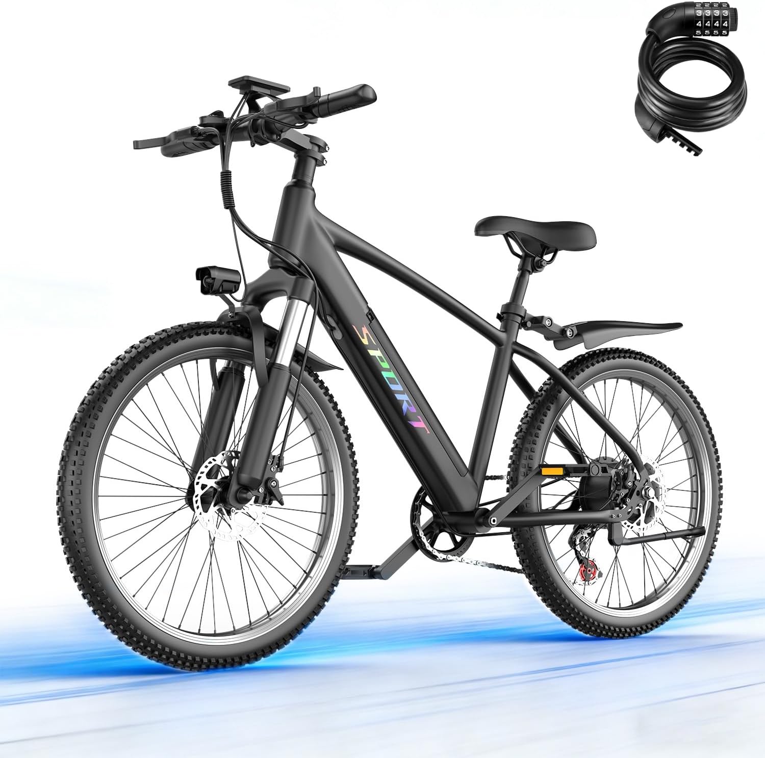 Electric Bike for Adults, 1500W Peak Motor, 26" Tires Ebike with 7-Speed, 105 KM 40KM/H, Electric Mountain Bike with 480Wh Removable Battery, Electric Bicycle for Commute, Front Fork Suspension