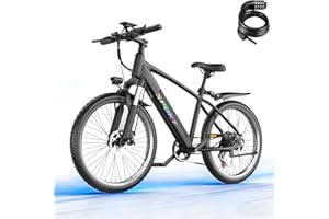 Electric Bike for Adults, 1500W Peak Motor, 26" Tires Ebike with 7-Speed, 105 KM 40KM/H, Electric Mountain Bike with 480Wh Re