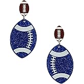 Solighter Game Day Earring Acrylic Rugby Stud Earrings for Women Lightweight Sport Lover Jewelry