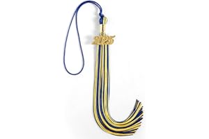 JANETIHUI 2025 Tassel Graduation, Graduation Tassel 2025, 9" Size with 2025 Year Charm, Premium Silk Thread & Metal Charm, Commemorative Keepsake for Class of 2025 (Blue Gold)