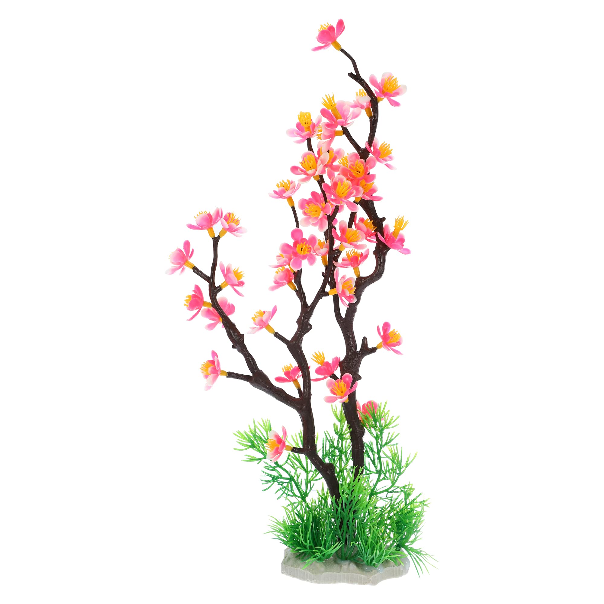 VOCOSTE 1pcs Fish Tank Aquarium Decorations Plants, Pink 12.80"