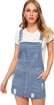 denim bib dress