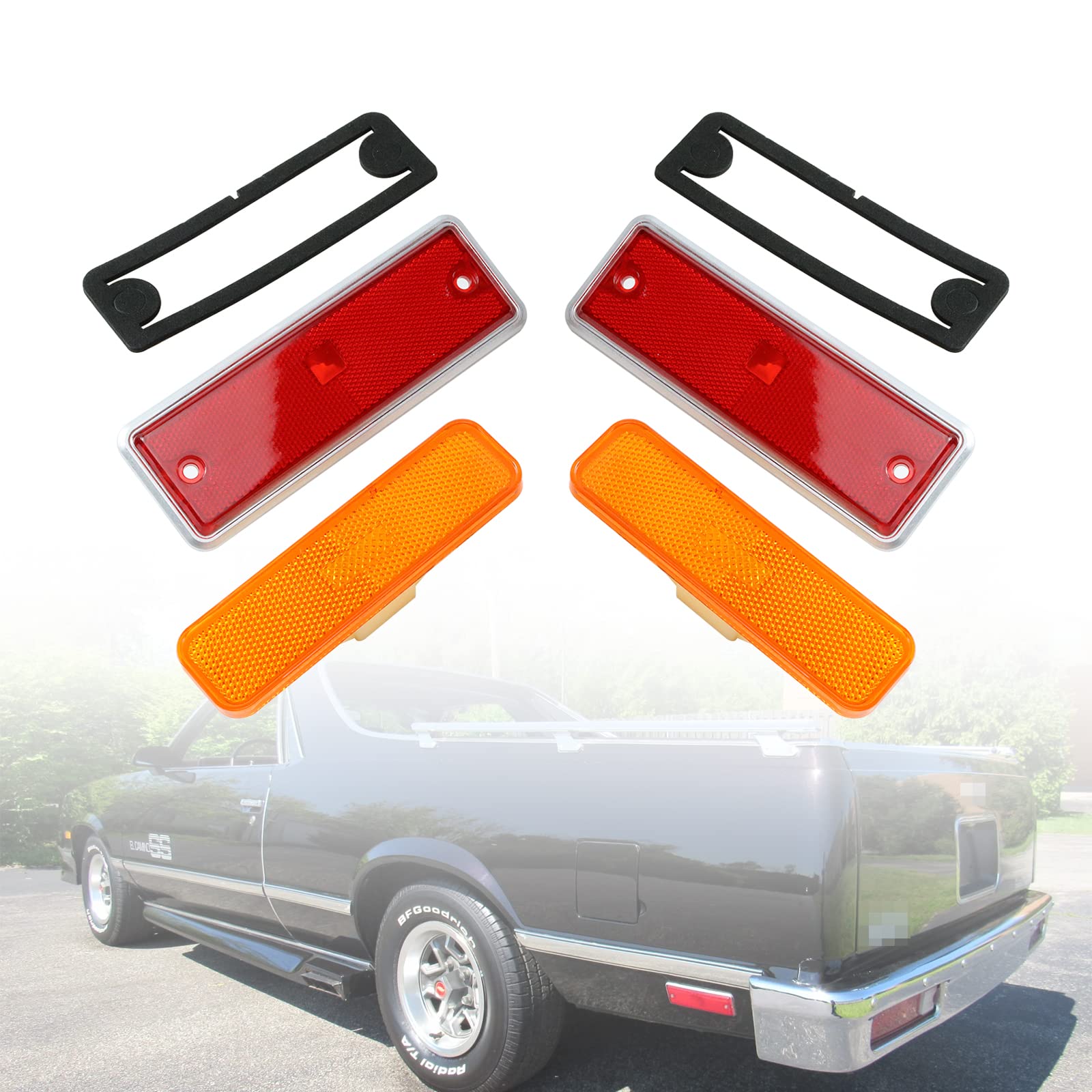 Photo 1 of LAFORMO El Camino Side Marker Light - Set of 4 Front and Rear Side Marker Lens Light Compatible With 1982 1983 1984 1985 1986 1987 Chevy El Camino,GMC Caballero #913417, 929986