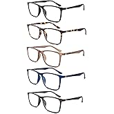 zooxsky 5 Pack Reading Glasses for Women Men Blue Light Blocking Computer Readers Anti Eye Strain Spring Hinge Eyeglasses