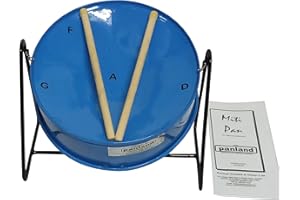 PANLAND Miniature Steelpan (Steel Drum) 8 Inch Diameter 6 Notes Gift, Souvenir from Trinidad & Tobago (MITIPAN) - Blue