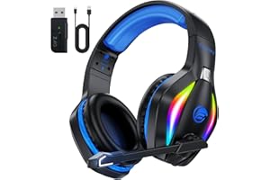 Fachixy FC-100 Wireless Gaming Headset for PS5, PS4, Switch - Gaming headphones with Lossless Audio & 50Hrs Battery Life - Gamer Headset with Microphone for Mac, Laptop, Mobile
