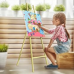 55" Gold Easel Stand for Sign, Heavy Duty Display