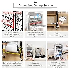 Lumizone Foldable Book Cart 6-Tier Large Capacity