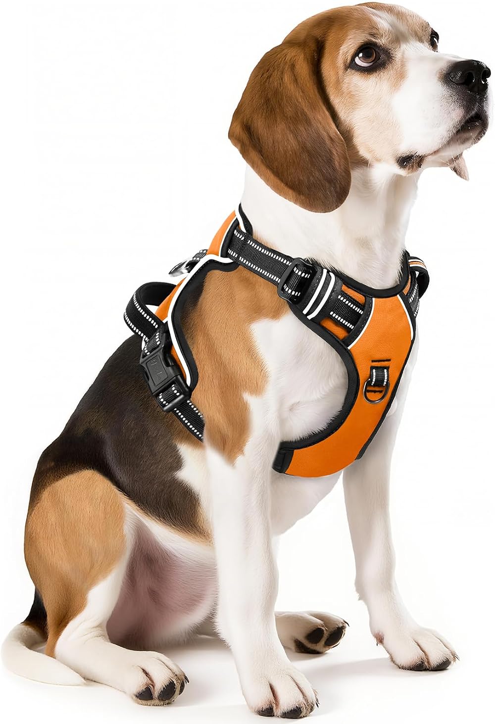 HEELE Dog Harness Medium No Pull Reflective Padded Handle Orange M