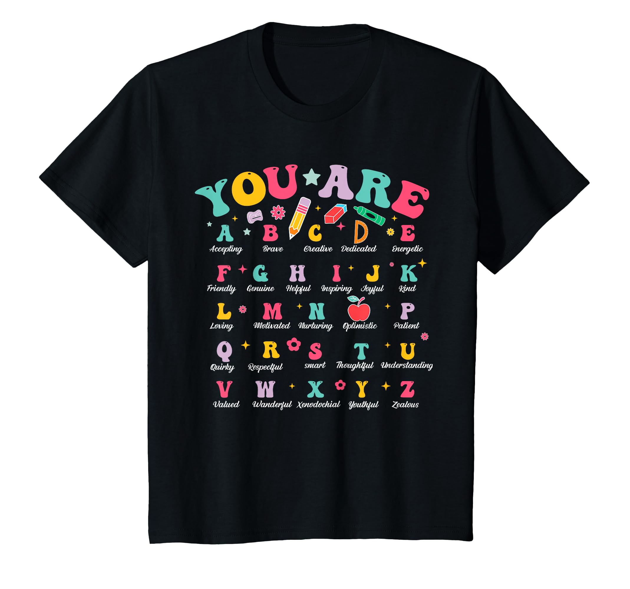 Photo 1 of ****color purple****You Are Letters Alphabet ABCs School Student Kids Women Men T-Shirt 
