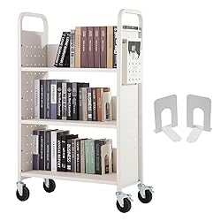 VEVOR Book Cart, 330 lbs Library Cart, 31.1" x