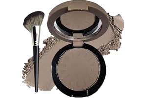 Okerker Cool Toned Contour Palette with Mirror, Taupe Grey Contour Powder for Fair Pale Light Cool Toned Skin, Nose Contouring Bronzer Powder with Face Brush