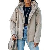 Dokotoo Womens 2025 Winter Full Zipper Hooded Puffer Jacket Short Coat with Pockets