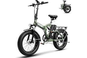 Kebiko 1000W Folding Electric Bike,48V 20AH Removable Battery E Bike,30+MPH,80 Miles Max Range Electric Bike for Adults,20" Fat Tire Foldable ebike,Adult Electric Bicycle for Commute Beach Snow