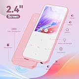 AGPTEK Pink MP3 Player with Bluetooth 5.3 64GB Expandable 128GB 2.4in Speaker FM view 8