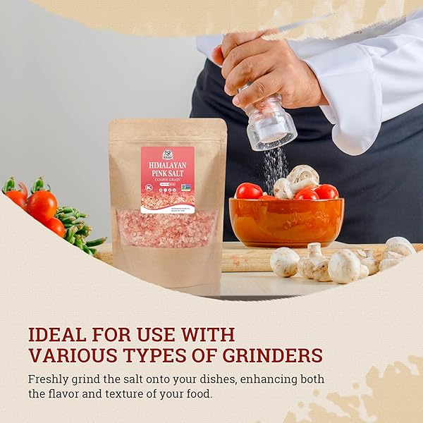52USA HIMALAYAN PINK SALT COARSE, PINK HIMALAYAN SEA SALT, COARSE GRAIN 2 LB, HIMALAYAN SALT, PINK SALT, ROCK SALT FOR GRINDER REFILL, NO ARTIFICIAL COLORS, NO ADDITIVES, NO GLUTEN, KOSHER CERTIFIED