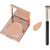 Colored Clay CC Undereye Corrector, Under Eye Concealer with Brush, Dark Circle Defense, Under Eye Color Corrector for Dark Circles (Light-Medium Peach, with brush)