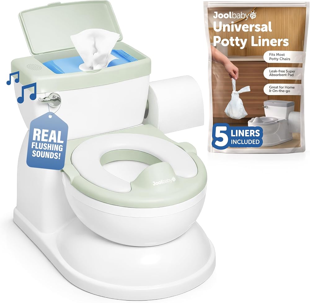 Jool Baby Real Feel Potty with Wipes Storage Sage Transition Seat