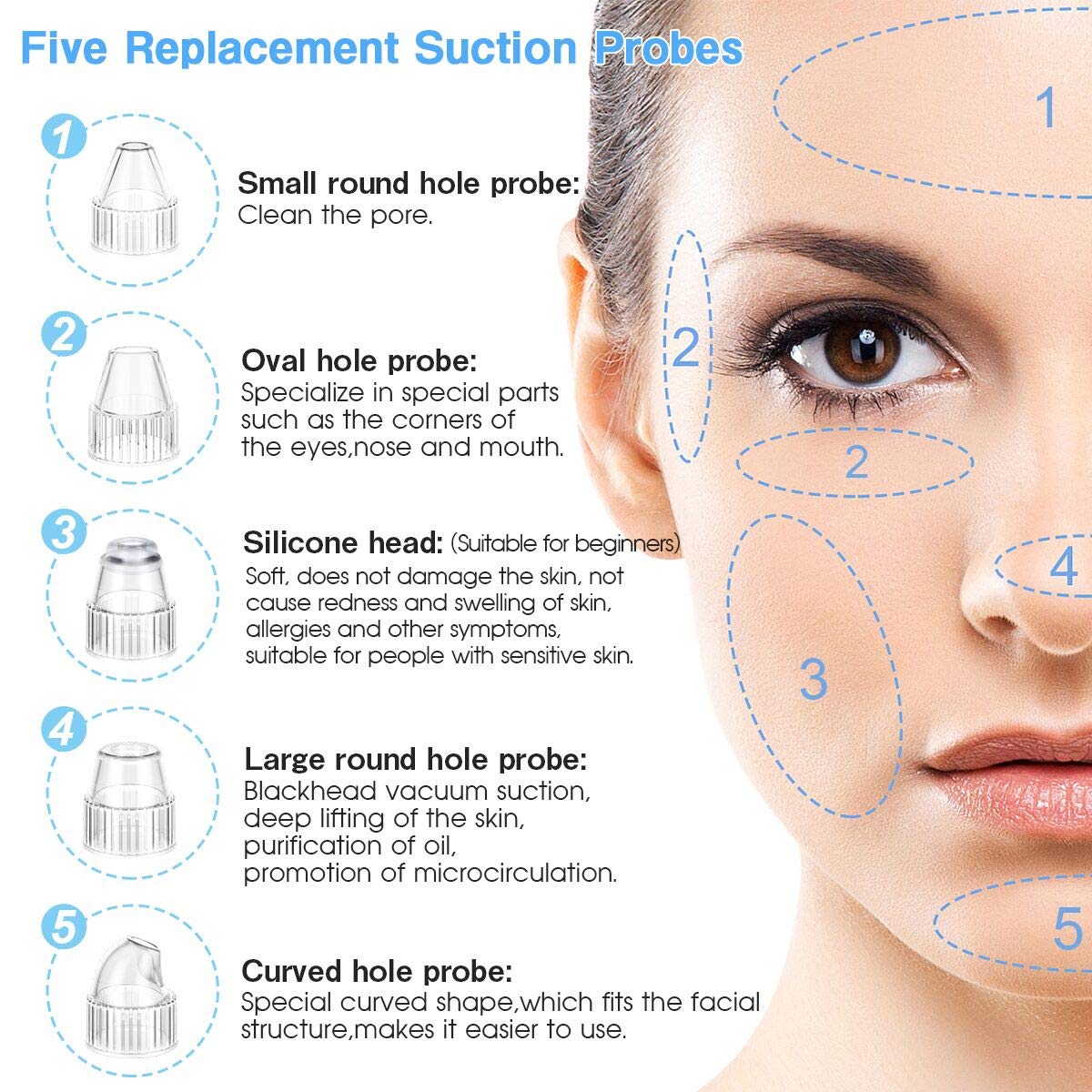 blackhead vacuum remover acne remover, toyuugo Facial Pore Cleanser Electric Acne Comedone, 3 Adjustable Suction Power, USB Rechargeable, LED Screen Blackhead Extractor Tool for Women and Men: Beauty