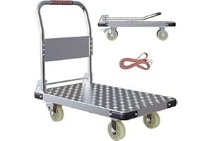 Noliven Platform Truck with 360° Swivel Wheels, 36"×24" Platform Truck Push Cart Dolly, 2000Lbs Weight Capacity, Foldable Fla