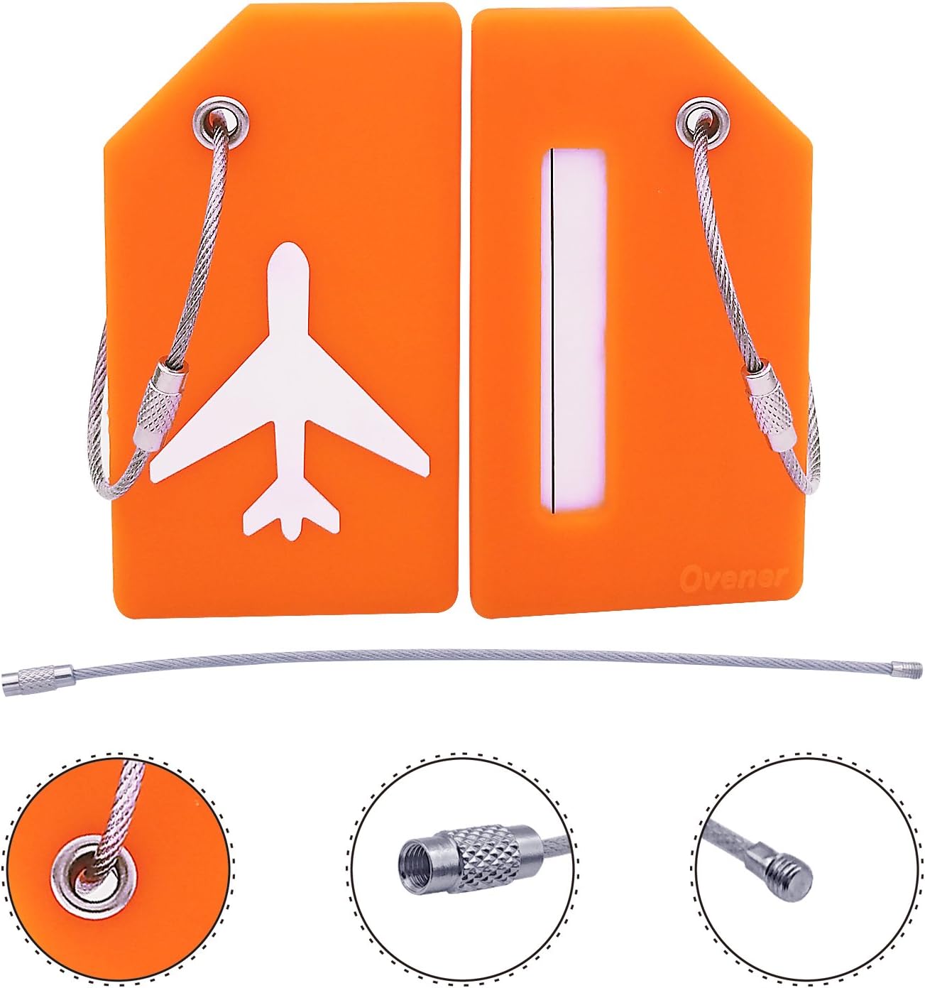  | Silicone Luggage Tag With Name ID Card Perfect to Quickly Spot Luggage Suitcase (Plane 5Pcs Orange) | Luggage Tags