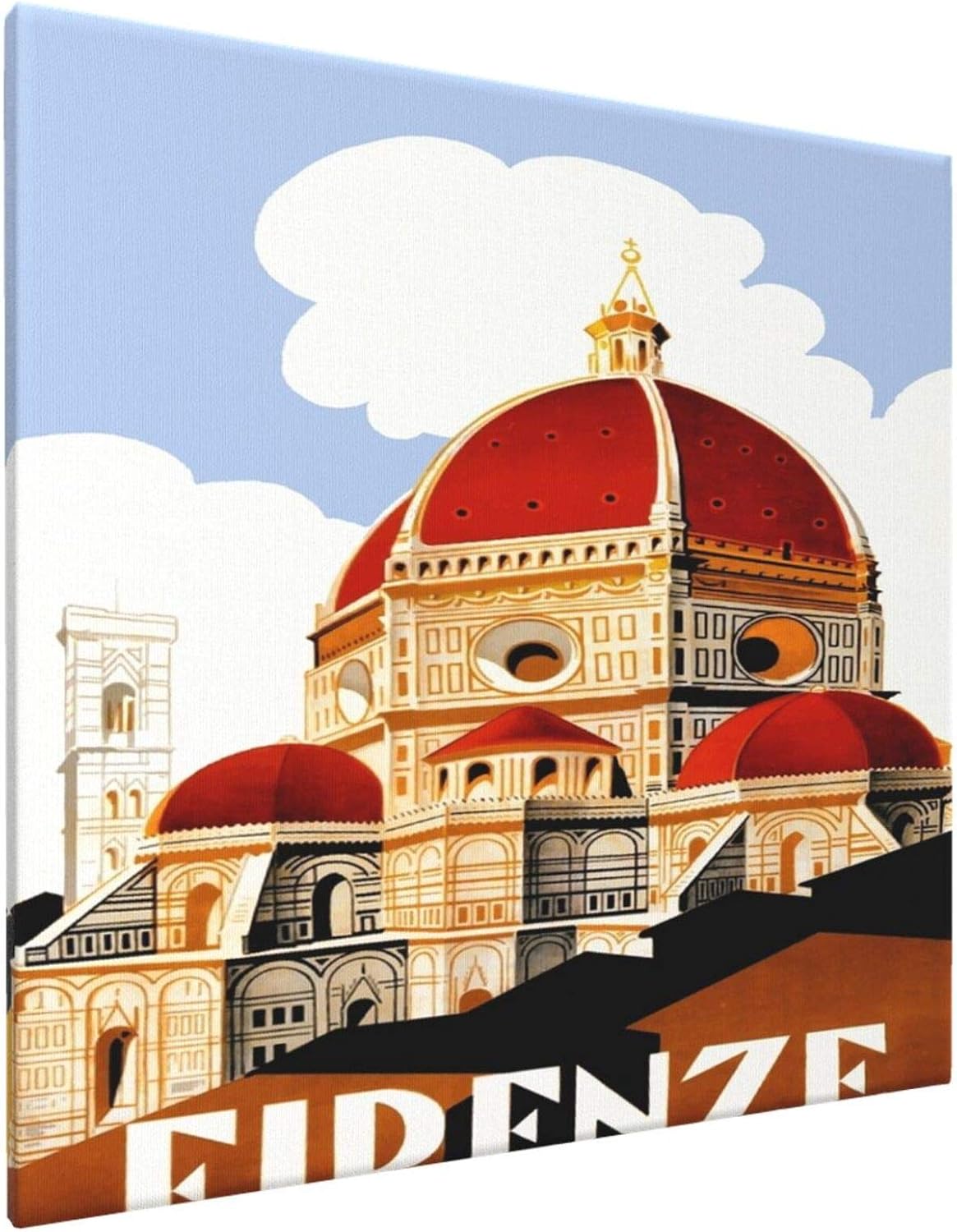 1930 Florence Italy Travel Poster Canvas Painting Poster Wall Art Home Decor (With Frame) Living ...