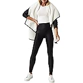 SPANX Faux Leather Fleece-Lined Legging-Tummy Control Legging-Contoured Power Waistband Stomach Compression-High Waist-Black