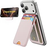 TWZKG for MagSafe Wallet, 5-Card Holder with Stand for Phone Case | Magnetic Phone Wallet Stand for iPhone 18 Pro/Pro Max, iPhone 17/16/15/14/13/12 Pro Max Air Plus Series, RFID Blocking,Pink