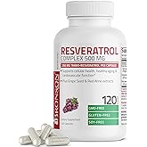 Bronson Resveratrol 500 Complex Standardized Trans-Resveratrol + Grape Seed & Red Wine Extract, 120 Capsules
