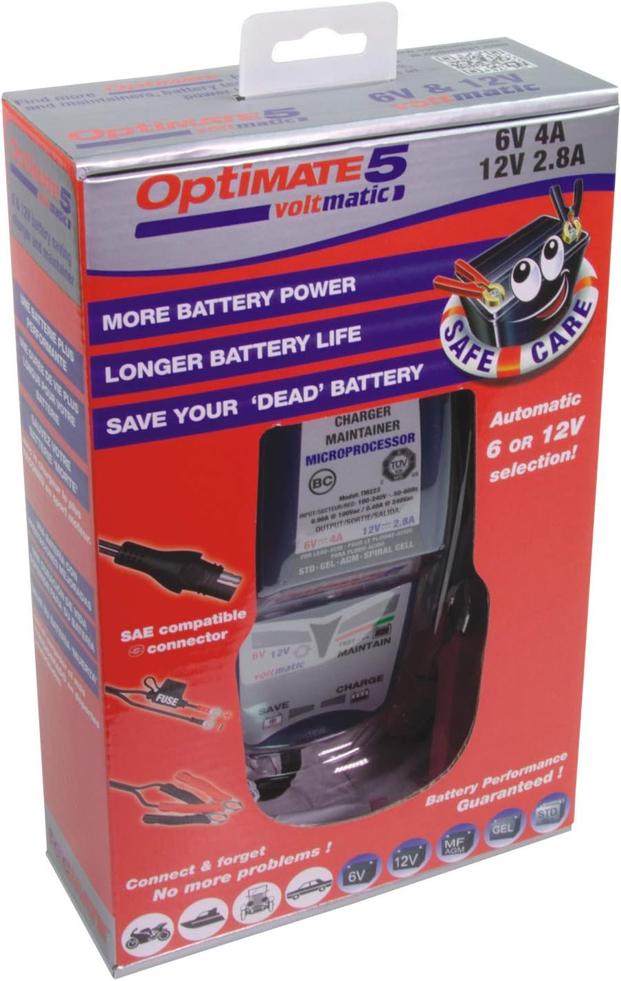 OptiMate 5 Select 6V 12V Classic Car Smart Automatic Battery Charger Optimiser, Black - Image 4