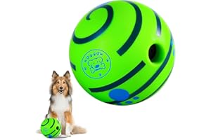 WGOOGW Giggle Ball for Dogs, Interactive Dog Toys, Wobble Ball for Large Dogs, Durable Wiggle Ball Dog Toy for Relieve Anxiety, Fun Giggle Sounds Babble Ball - 5.51inch