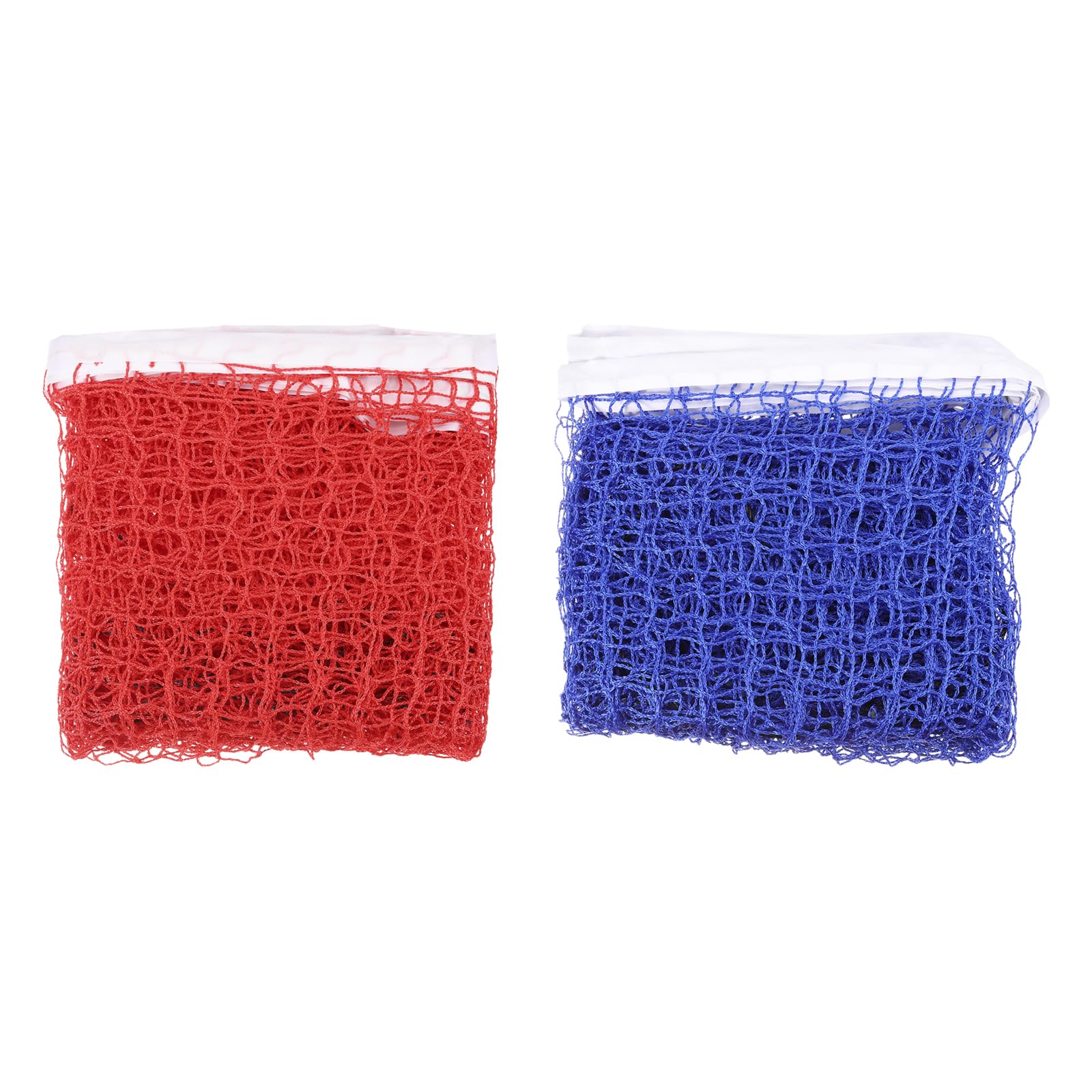 PATIKIL 20 x 2.5 Ft Badminton Net, 2Pcs Portable Badminton Court Netting Sports Replacement for Outdoor Indoor Beach Backyard Game, Red, Navy Blue