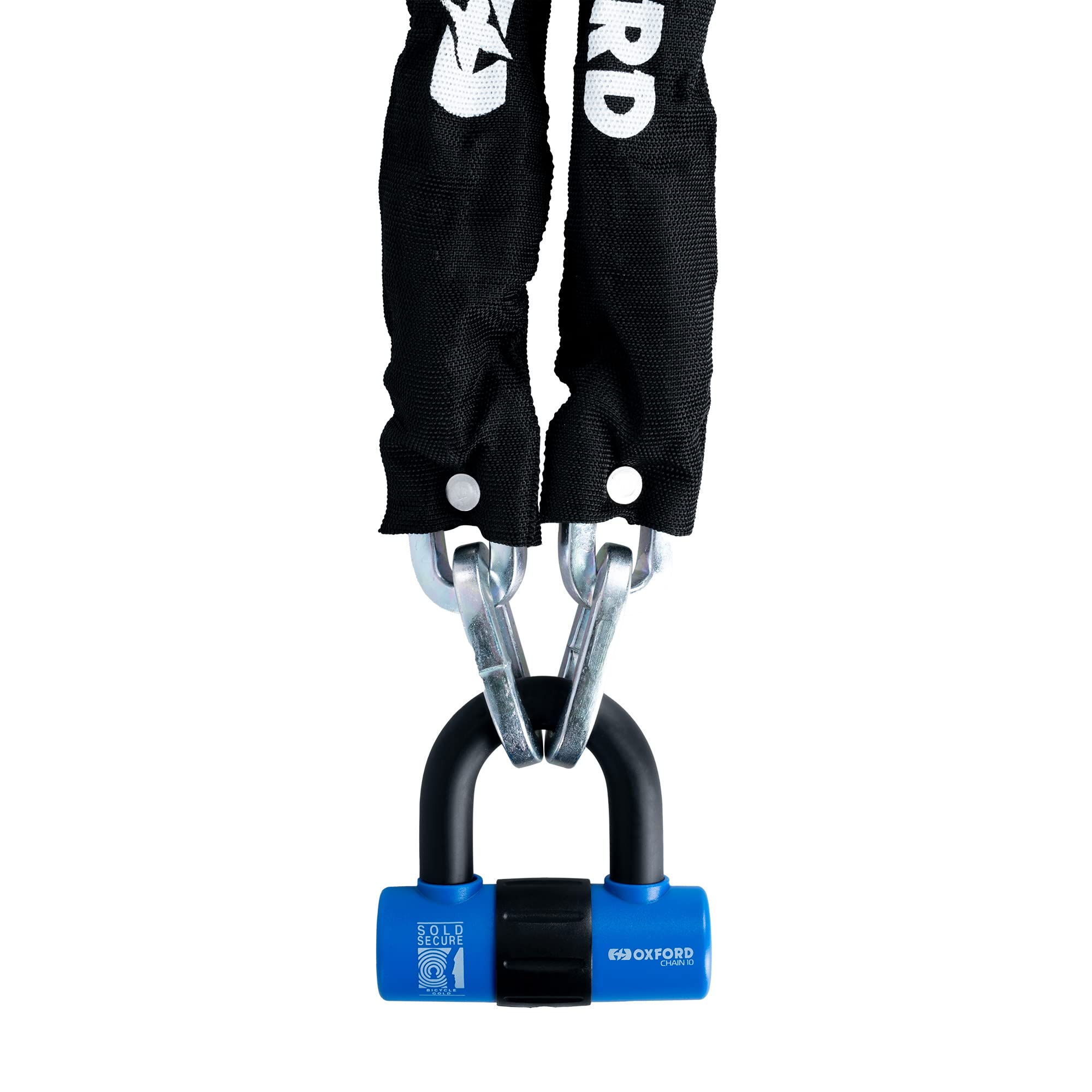 Oxford LK183 10 Chain Lock & Mini Shackle 10mm x 1400mm, Blue — image 1